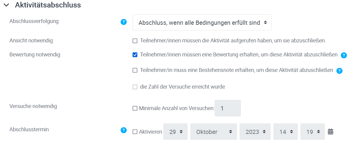 automatische Abschlussverfolgung