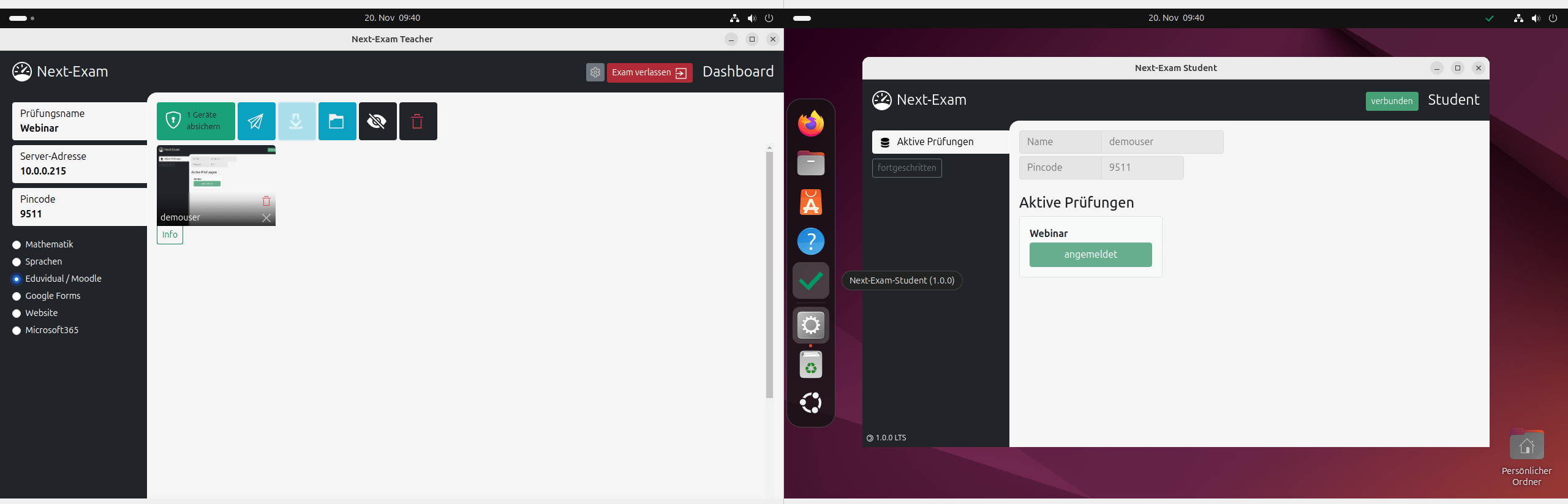 angemeldete Prüfung