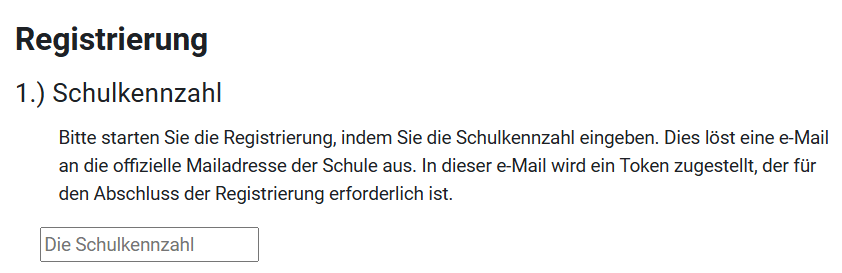 Schulkennzahl eingeben
