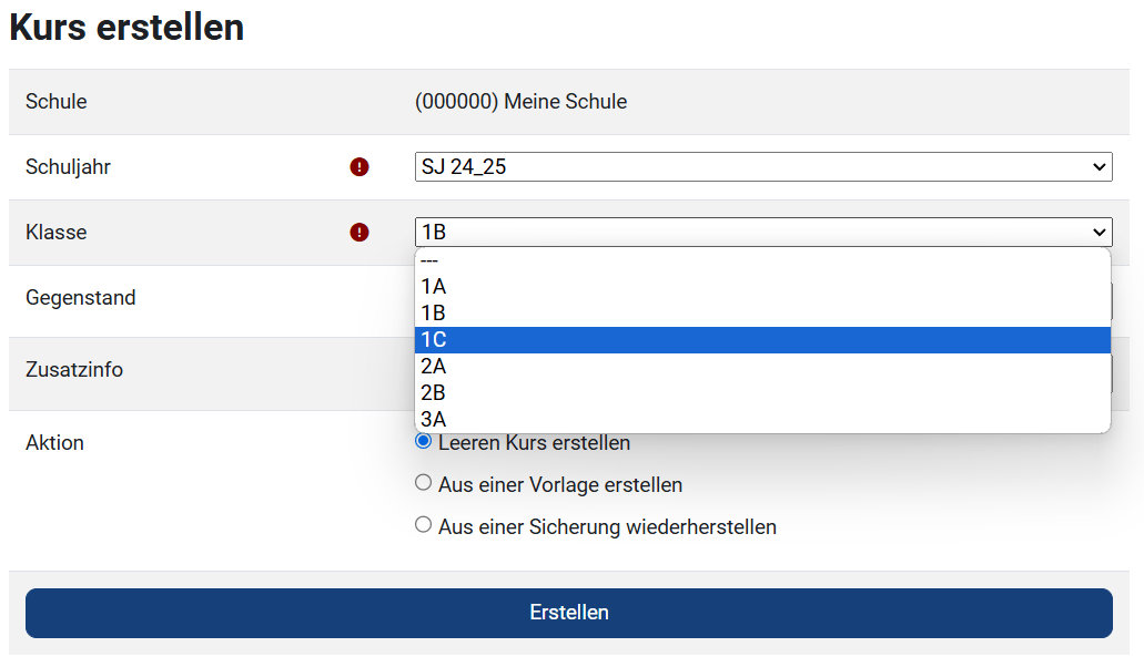 abhägige Kursbereiche