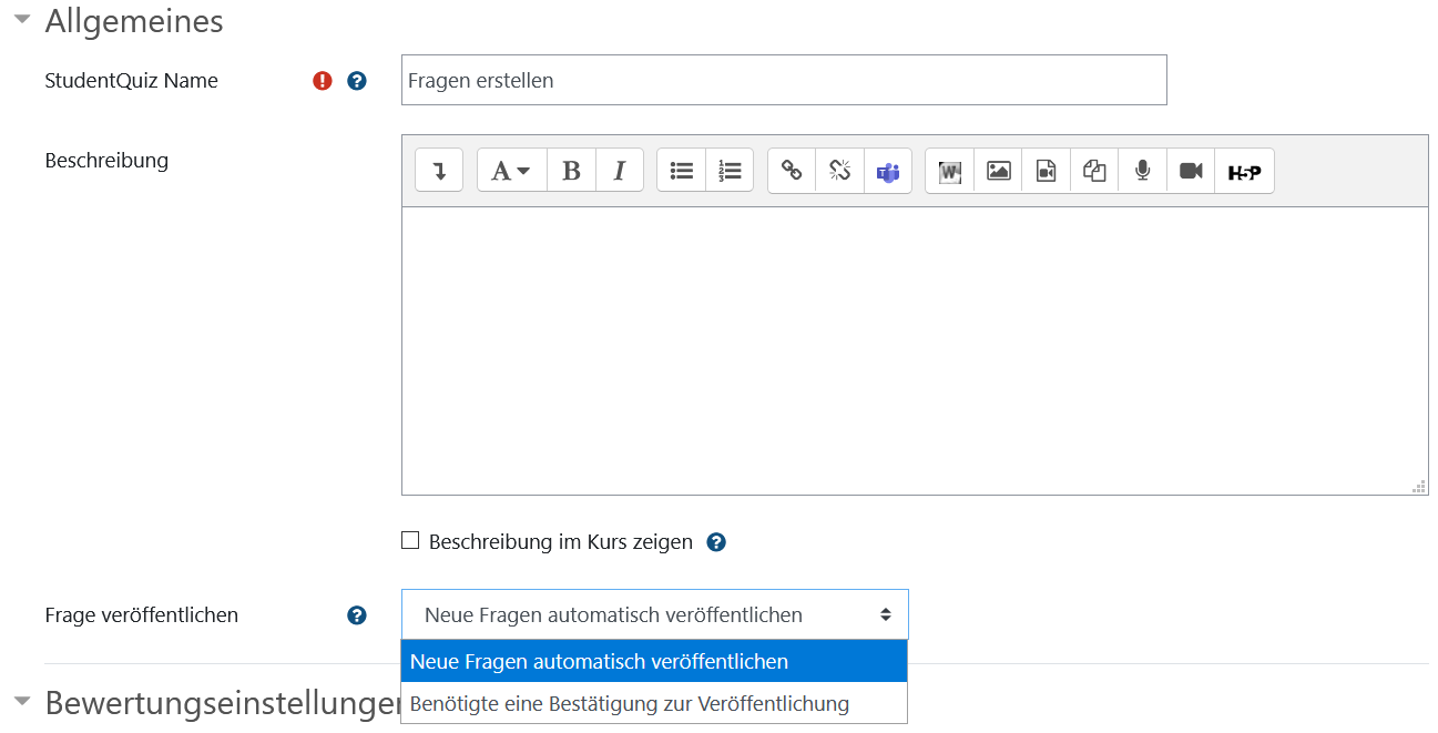 Allgemeine Einstellungen