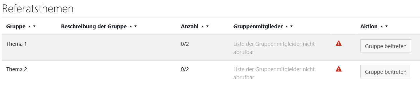 Referatsthema zuordnen