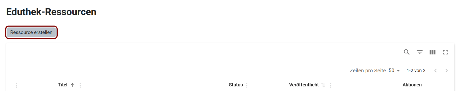 Ressource erstellen