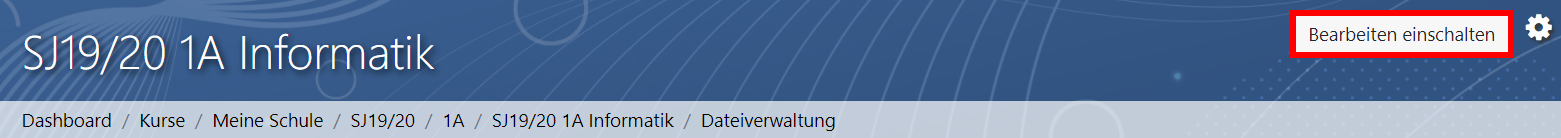 Bearbeiten einschalten