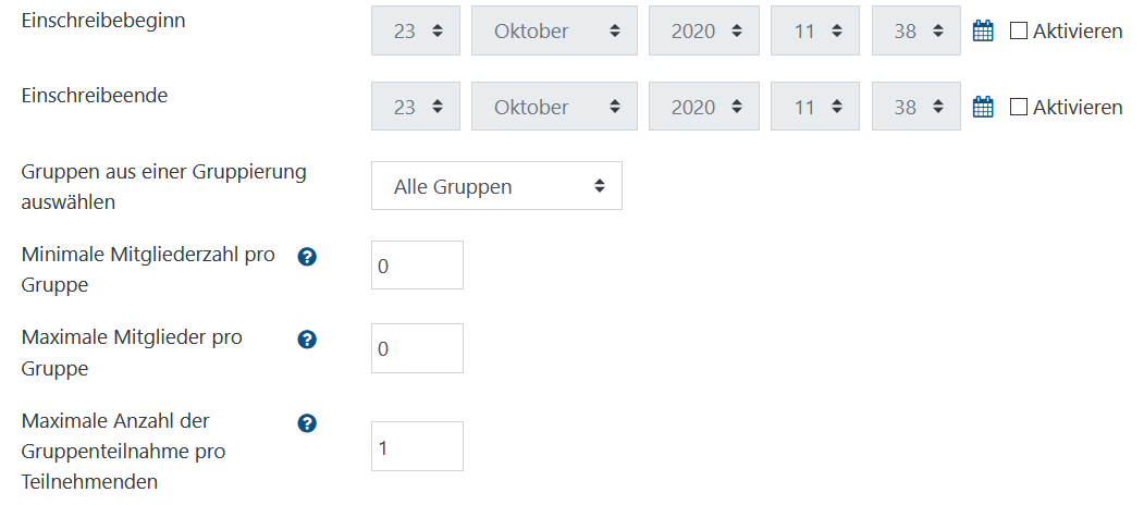 Mitgliedszahlen pro Gruppe