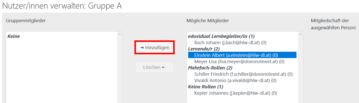 Nutzer/innen verwalten