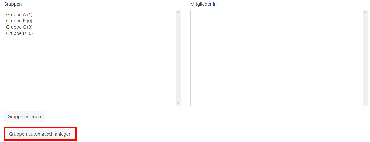 Gruppen automatisch anlegen
