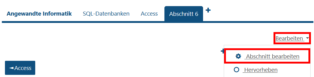 Abschnitt bearbeiten