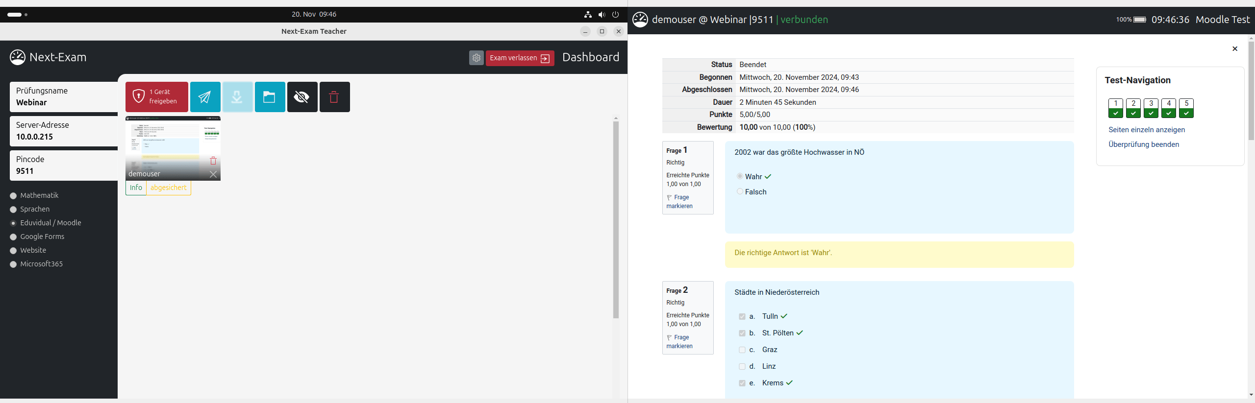 richtige Antworten kontrollieren / vergleichen