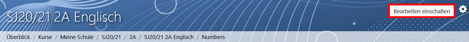 Bearbeiten einschalten