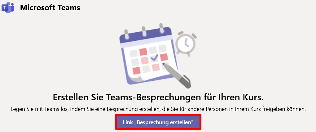 Meeting Link erstellen