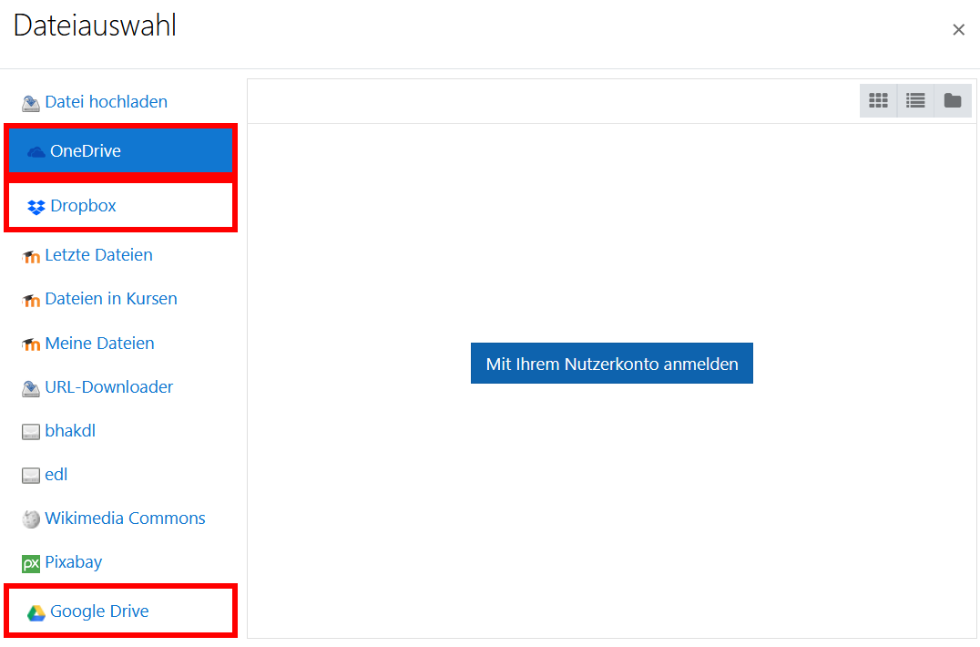 OneDrive, Dropbox, GoogleDrive